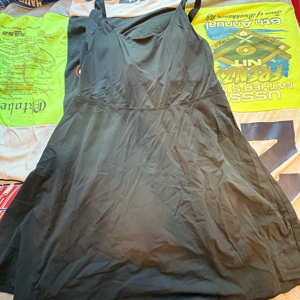 Black Women’s Athletic Dress with Built in Bra and spandex